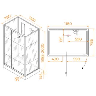 Душевая кабина RGW AN-207 411320782-95 80x120см белый